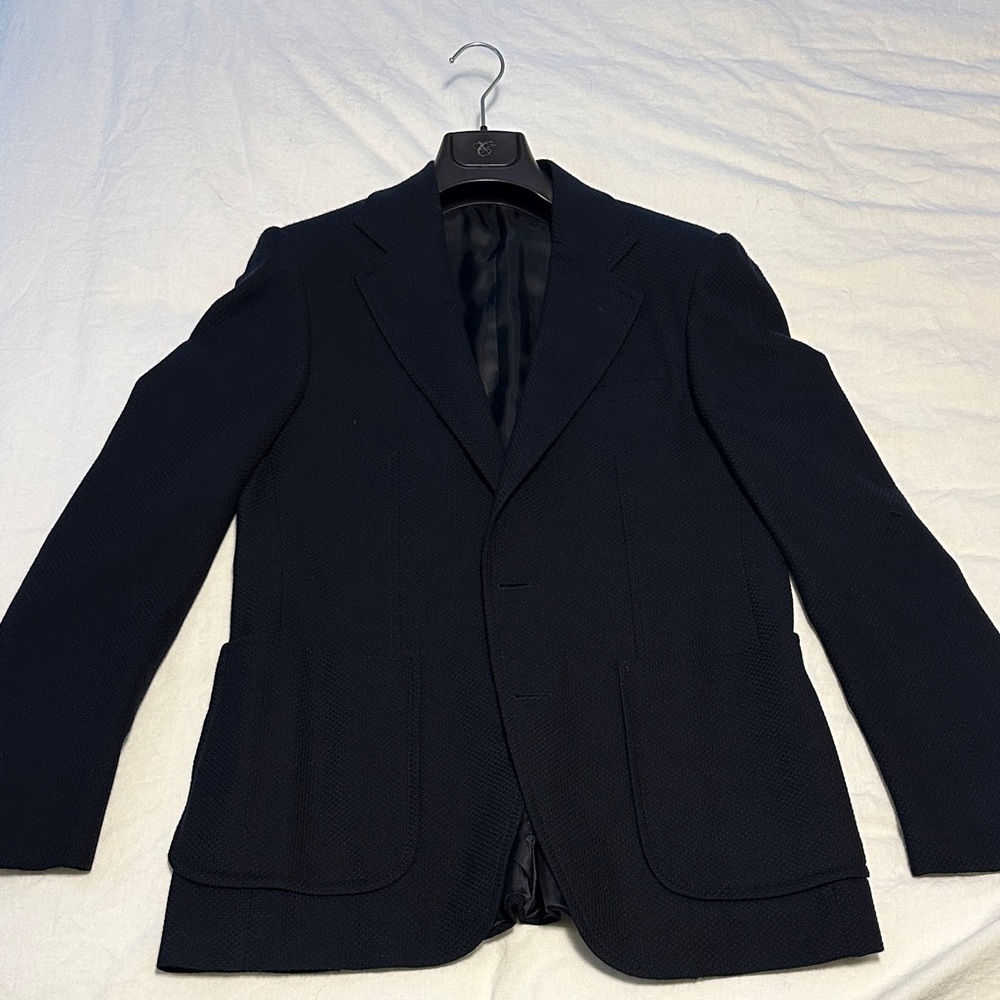 Canali Elegant Navy Textured Blazer
